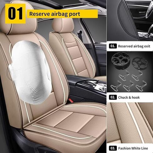 YORKNEIC Full Set Seat Covers Fit for Fit for GMC Canyon 2015-2025 2026: Faux Leather Car Seat Covers - Waterproof Car Seat Protector(Black & Grey) in Kuwait