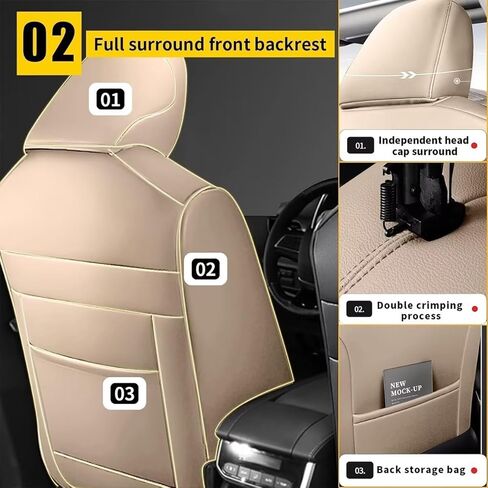 YORKNEIC Full Set Seat Covers Fit for Fit for GMC Canyon 2015-2025 2026: Faux Leather Car Seat Covers - Waterproof Car Seat Protector(Black & Grey) in Kuwait
