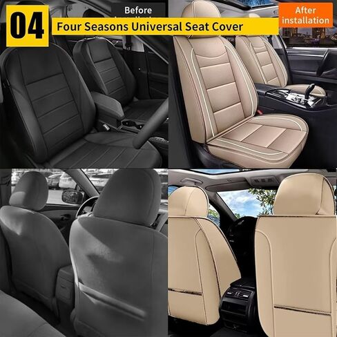 YORKNEIC Full Set Seat Covers Fit for Fit for GMC Canyon 2015-2025 2026: Faux Leather Car Seat Covers - Waterproof Car Seat Protector(Black & Grey) in Kuwait