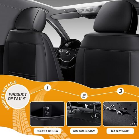 Car Seat Covers Fit for Toyota Camry 2002-2025, Full Coverage Customized Seat Covers, Premium Leather Waterproof Easy to Install(Black&Gray/Standard 5 Seats) in Saudi Arabia