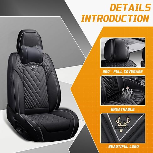 Car Seat Covers Fit for Toyota Camry 2002-2025, Full Coverage Customized Seat Covers, Premium Leather Waterproof Easy to Install(Black&Gray/Standard 5 Seats) in Saudi Arabia