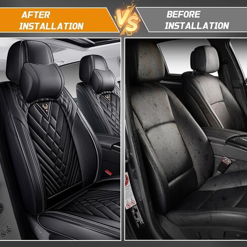 Car Seat Covers Fit for Toyota Camry 2002-2025, Full Coverage Customized Seat Covers, Premium Leather Waterproof Easy to Install(Black&Gray/Standard 5 Seats) in Saudi Arabia