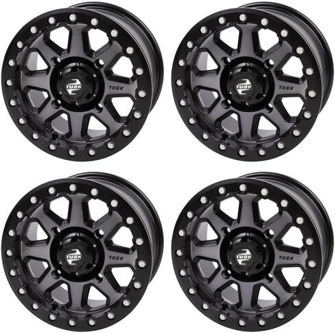 (4 Pack) 4/137 Tusk Uinta Beadlock Wheel 15x7 4.0 + 3.0 Gunmetal/Black For Can-Am Outlander 1000R 2012-2019,2025 in Saudi Arabia