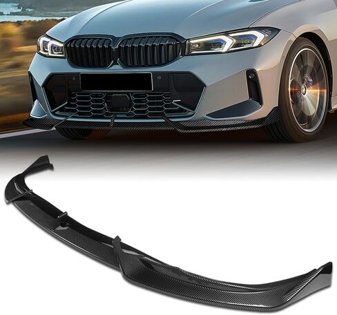 W-POWER, Front Bumper Lip fit for Compatible with BMW G20 3-Series 330e 330i M340i 320i M-Sport Only 2023-2025, Front Lip Spoiler Body Splitter, GT-Style, ABS (Painted Carbon Fiber) in Saudi Arabia