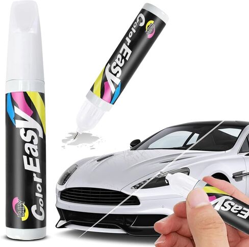 طلاء أبيض للسيارات، قلم طلاء عالمي 2 في 1 لإصلاح الخدوش - طلاء تلقائي سريع الجفاف ومزيل للخدوش، ترميم وحماية يدوم طويلاً in Kuwait