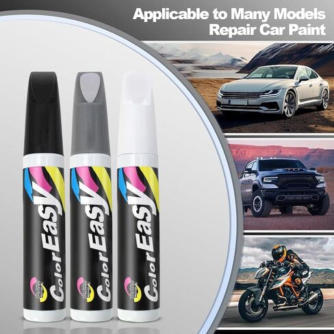 طلاء أبيض للسيارات، قلم طلاء عالمي 2 في 1 لإصلاح الخدوش - طلاء تلقائي سريع الجفاف ومزيل للخدوش، ترميم وحماية يدوم طويلاً in Kuwait