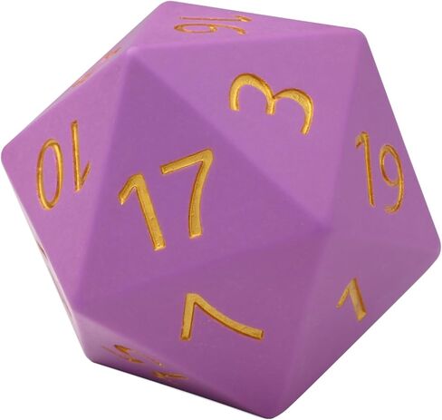 نرد D20 العملاق، راتنج كبير d20 مع حقيبة مخملية لألعاب الطاولة DND، وRPG، وMTG (أسود) in Kuwait