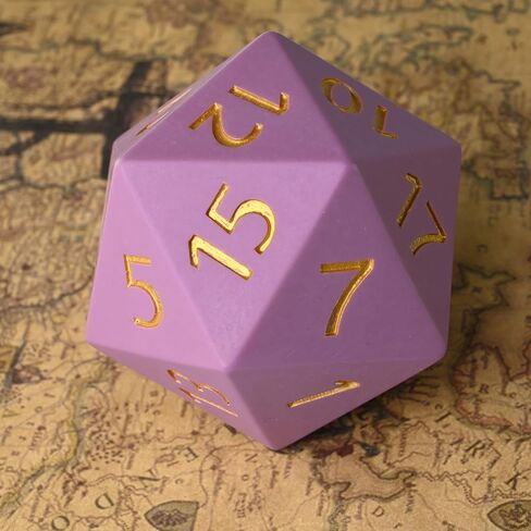 نرد D20 العملاق، راتنج كبير d20 مع حقيبة مخملية لألعاب الطاولة DND، وRPG، وMTG (أسود) in Kuwait