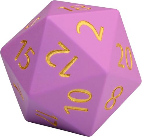 نرد D20 العملاق، راتنج كبير d20 مع حقيبة مخملية لألعاب الطاولة DND، وRPG، وMTG (أسود) in Kuwait