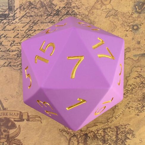 نرد D20 العملاق، راتنج كبير d20 مع حقيبة مخملية لألعاب الطاولة DND، وRPG، وMTG (أسود) in Kuwait
