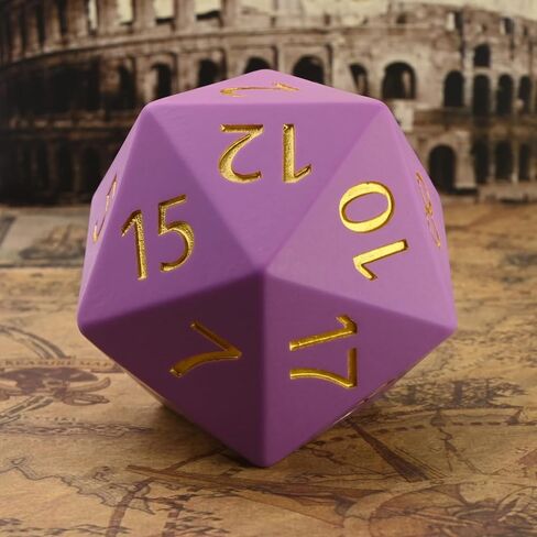 نرد D20 العملاق، راتنج كبير d20 مع حقيبة مخملية لألعاب الطاولة DND، وRPG، وMTG (أسود) in Kuwait