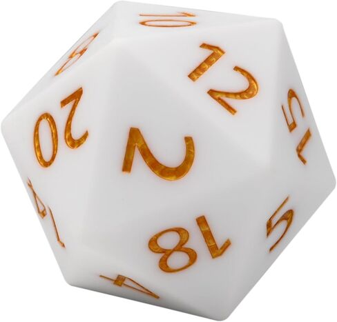 نرد D20 العملاق، راتنج كبير d20 مع حقيبة مخملية لألعاب الطاولة DND، وRPG، وMTG (أسود) in Kuwait