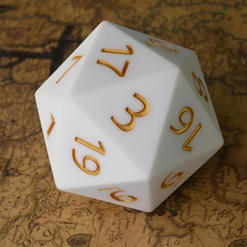 نرد D20 العملاق، راتنج كبير d20 مع حقيبة مخملية لألعاب الطاولة DND، وRPG، وMTG (أسود) in Kuwait