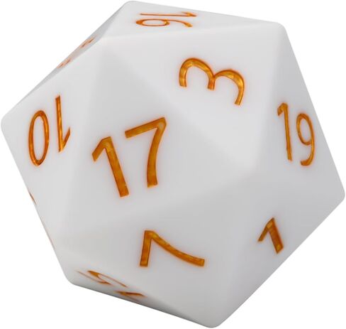 نرد D20 العملاق، راتنج كبير d20 مع حقيبة مخملية لألعاب الطاولة DND، وRPG، وMTG (أسود) in Kuwait
