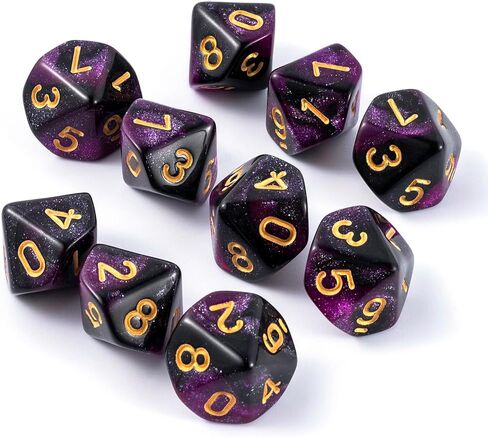 10 Pieces Polyhedral D10 Dice Set, 10 Sided Dice 16mm for RPG MTG DND Table Games (Red Black) in Saudi Arabia