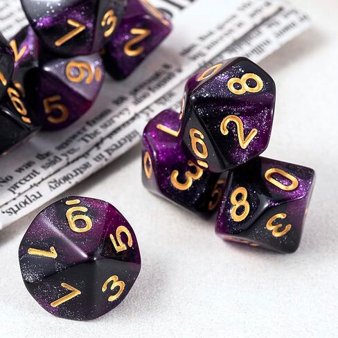 10 Pieces Polyhedral D10 Dice Set, 10 Sided Dice 16mm for RPG MTG DND Table Games (Red Black) in Saudi Arabia