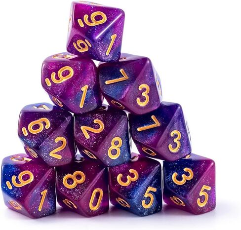 10 Pieces Polyhedral D10 Dice Set, 10 Sided Dice 16mm for RPG MTG DND Table Games (Red Black) in Saudi Arabia