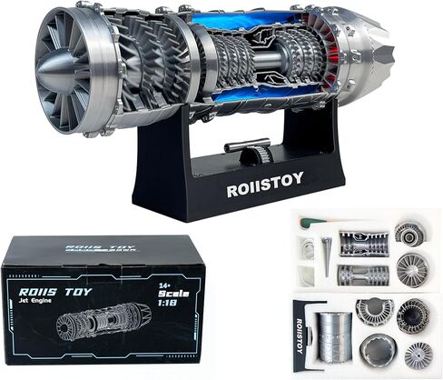 F35 Fighter Engine Kit 1:18 Scale Turbojet Mechanical Model Science Educational Toy Deluxe Aviation Enthusiast Gift Desktop Decoration (DIY KIT) in Saudi Arabia