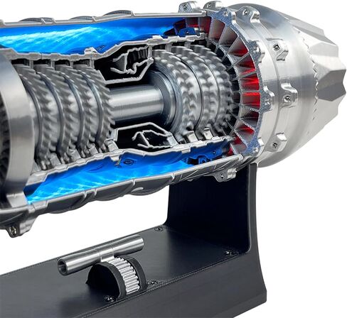 F35 Fighter Engine Kit 1:18 Scale Turbojet Mechanical Model Science Educational Toy Deluxe Aviation Enthusiast Gift Desktop Decoration (DIY KIT) in Saudi Arabia