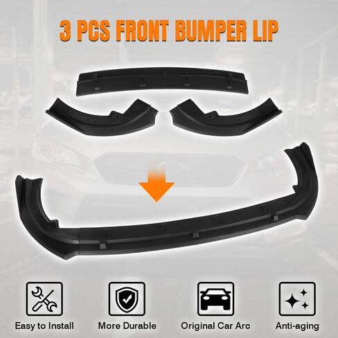 Front Bumper Lip Spoiler Compatible with 2018-2020 Toyota Camry XLE LE Model Only, PP Matte Black V2 Style Add-on Front Splitter Air Dam Chin Protector, 3 Pieces in Saudi Arabia