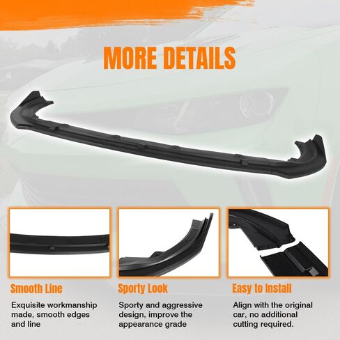 Front Bumper Lip Spoiler Compatible with 2018-2020 Toyota Camry XLE LE Model Only, PP Matte Black V2 Style Add-on Front Splitter Air Dam Chin Protector, 3 Pieces in Saudi Arabia