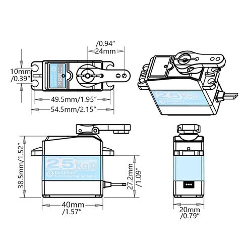 High Torque 25KG Coreless Digital Servo 3225SG Metal Gear(2PCS Coreless 270) in Saudi Arabia