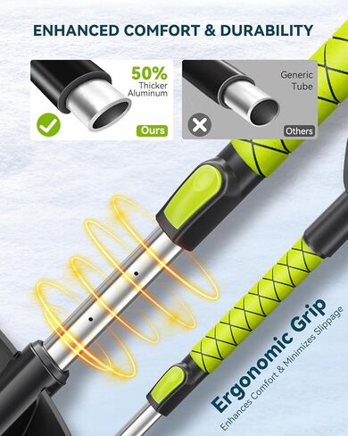 Upgraded 60'' Snow Brush & Snow Shovel with 2 Ice Scrapers, Extendable Snow Brush for Car Windshield with Squeegee, 4-in-1 Detachable Winter Snow Remover for Cars, SUVs, Trucks in Saudi Arabia