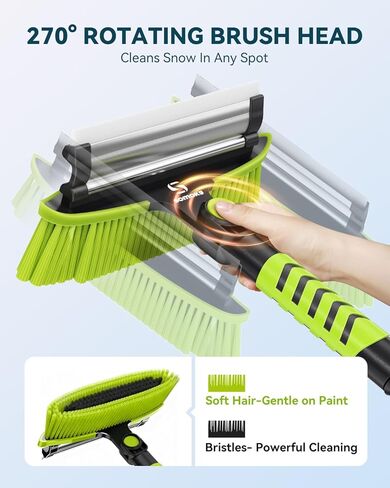 Upgraded 60'' Snow Brush & Snow Shovel with 2 Ice Scrapers, Extendable Snow Brush for Car Windshield with Squeegee, 4-in-1 Detachable Winter Snow Remover for Cars, SUVs, Trucks in Saudi Arabia