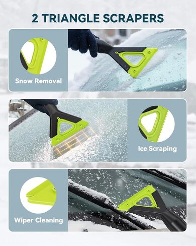 Upgraded 60'' Snow Brush & Snow Shovel with 2 Ice Scrapers, Extendable Snow Brush for Car Windshield with Squeegee, 4-in-1 Detachable Winter Snow Remover for Cars, SUVs, Trucks in Saudi Arabia