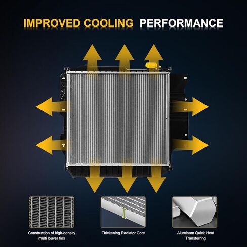 13754 CU13754 مشعاع ألومنيوم كامل 3 صفوف متوافق مع 2018 2019 2020 2021 2022 2023 جيب رانجلر جلاديتور 2.0 3.0 3.6L in Kuwait