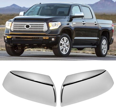 Moonlinks متوافقة مع Toyota Tundra 2007-2021/Sequoia 2007-2021 استبدال غطاء المرآة، غطاء مرآة مثبت على الجانب الأيسر من الكروم والراكب الأيمن يستبدل 879150C050 879450C030، زوج واحد in Saudi Arabia
