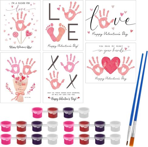 36 Sets Hello Winter Handprint Art Craft Included Snowman Snowflake Gloves Reindeer DIY Hand Print Paper Crafts with Paint, Let It Snow Handprint Keepsake for Winter Xmas Fun Activity in Saudi Arabia
