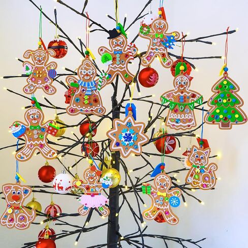 Winlyn 24 مجموعات عيد الميلاد الحرفية مجموعات الحرف الشتوية 12 تصاميم DIY شجرة عيد الميلاد ندفة الثلج الزنجبيل رجل الحلي الفن مجموعات ملصقات رغوة احتفالية الفنون والحرف اليدوية للأطفال عطلة الأنشطة الطرف تفضل in Kuwait