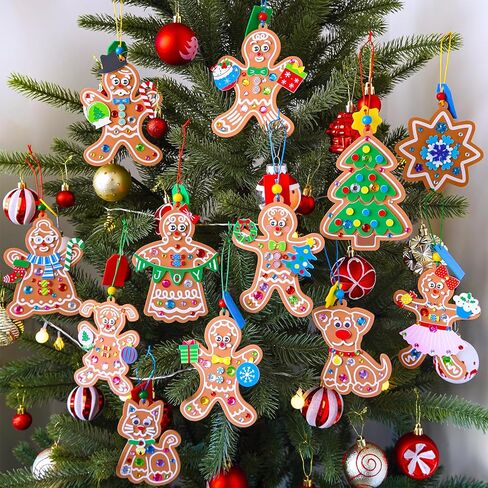 Winlyn 24 مجموعات عيد الميلاد الحرفية مجموعات الحرف الشتوية 12 تصاميم DIY شجرة عيد الميلاد ندفة الثلج الزنجبيل رجل الحلي الفن مجموعات ملصقات رغوة احتفالية الفنون والحرف اليدوية للأطفال عطلة الأنشطة الطرف تفضل in Kuwait