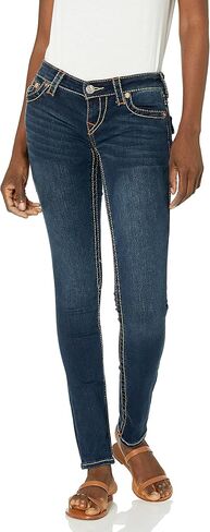 True Religion Women's Stella Low Rise Flap Skinny Fit Jean, Medium Techno Wash, 31 in Saudi Arabia