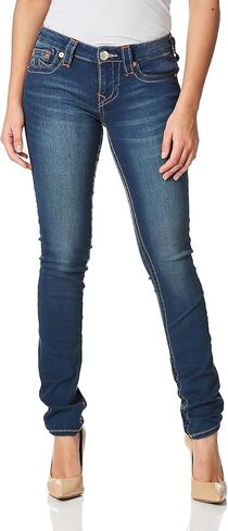 True Religion Women's Stella Low Rise Flap Skinny Fit Jean, Medium Techno Wash, 31 in Saudi Arabia