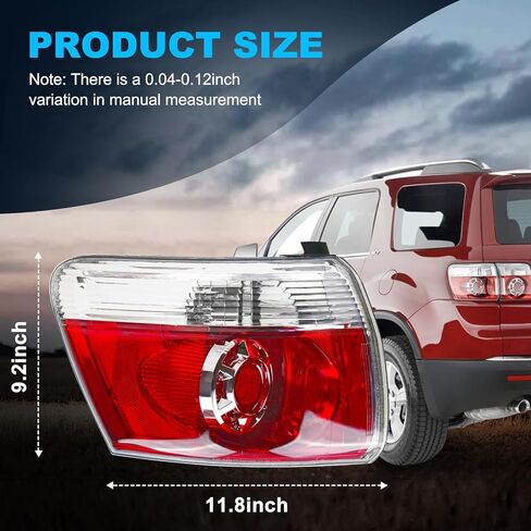 ضوء خلفي LED للسائق الأيسر وجانب الراكب الأيمن متوافق مع 2007-2012 GMC Acadia، مصباح فرامل خلفي، مصابيح خلفية مع عدسات شفافة، بدون لمبة in Kuwait