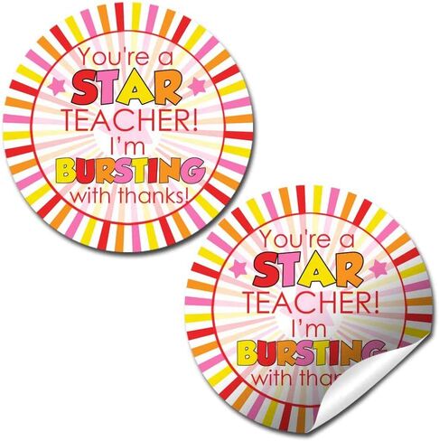 You’re Amazing Crayon Themed Teacher Appreciation Thank You Sticker Labels, 40 2" Party Circle Stickers by AmandaCreation, Great for Envelope Seals & Gift Bags in Saudi Arabia