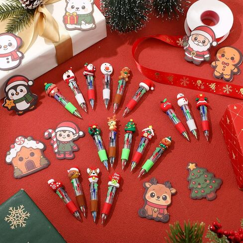 Tenceur 36 Sets Christmas Bulk Gifts Christmas 4 in 1 Multicolor Ballpoint Pens with Sticky Notes Memo Pads and Ribbon for Teacher Student Classroom Prize School Office Coworker Xmas Stocking Stuffing in Saudi Arabia