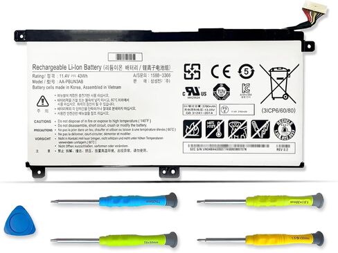 ASODI AA-PBUN3AB Laptop Battery Compatible with Samsung NP530E5M NP530E5M-X02US NP550XTA-K01US NP740U3L-L02US NP740U5L NP740U5L-Y03US NP730QAA NP530E5M NP740U NP740U3L Series AA-PBUN3QB 43Wh in Kuwait