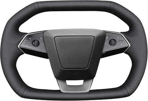 MEWANT Steering Wheel Cover Fit for Tesla Cybertruck 2023 2024 2025 Accessories of Black Perforated Microfiber Leather Steering Wheel Wrap in Saudi Arabia