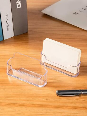 4 Pack Clear Plastic Business Card Holder,Acrylic Business Card Display for Desk Business Card Stand in Saudi Arabia