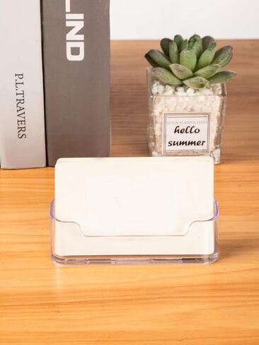 4 Pack Clear Plastic Business Card Holder,Acrylic Business Card Display for Desk Business Card Stand in Saudi Arabia