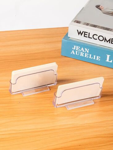 4 Pack Clear Plastic Business Card Holder,Acrylic Business Card Display for Desk Business Card Stand in Saudi Arabia