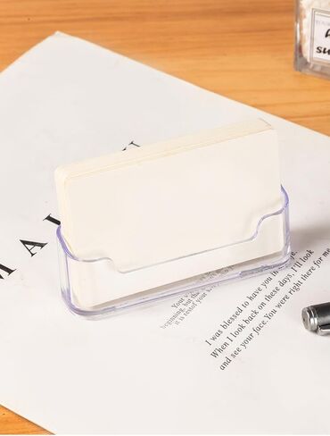 4 Pack Clear Plastic Business Card Holder,Acrylic Business Card Display for Desk Business Card Stand in Saudi Arabia