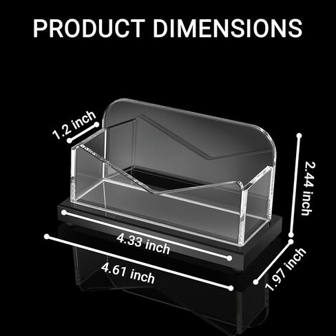 LUGUNU Acrylic Business Card Holder for Desk 2 Pack, Clear Card Display Stand with Black Base, Holds up to 100 Cards, Modern Office Organizer in Saudi Arabia