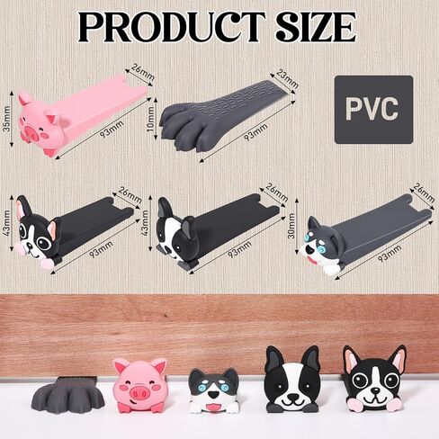 5 Pcs Cute Door Stopper, Cartoon Dog Pig Animal Door Stop, Decorative Door-Wedges for Home and Office Floor in Saudi Arabia