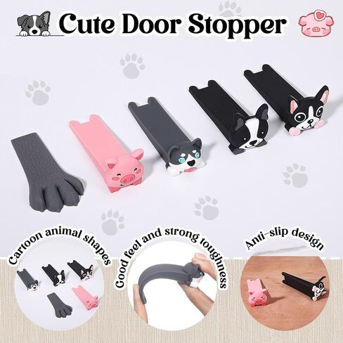 5 Pcs Cute Door Stopper, Cartoon Dog Pig Animal Door Stop, Decorative Door-Wedges for Home and Office Floor in Saudi Arabia
