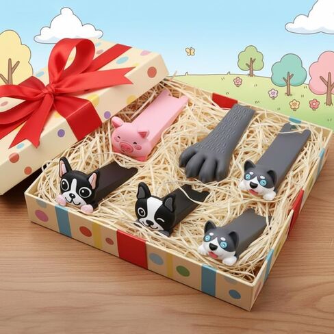 5 Pcs Cute Door Stopper, Cartoon Dog Pig Animal Door Stop, Decorative Door-Wedges for Home and Office Floor in Saudi Arabia