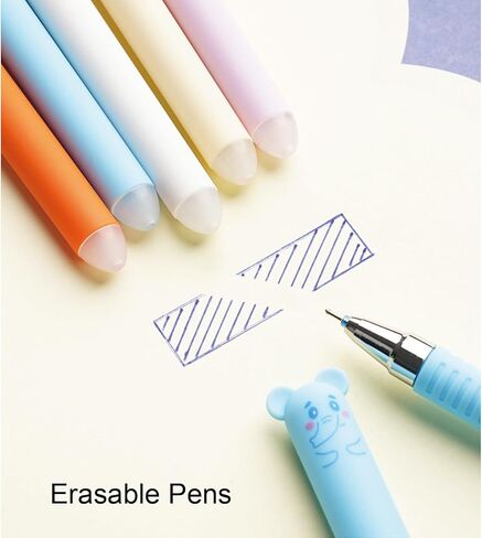 4 Pcs Cute Erasable Pens Cartoon Animal Gel Pen 0.5mm Black Ink Smooth Writing Pen Kawaii Bear Panda Erasable Pens for Women Girls Boys Office Supplies School Supplies (Cute Animal-Black Ink) in Saudi Arabia